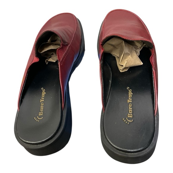 👡 Bear Traps Red Leather Slip-On Mules Comfort Loafers Women’s Size 8 - Picture 5 of 7